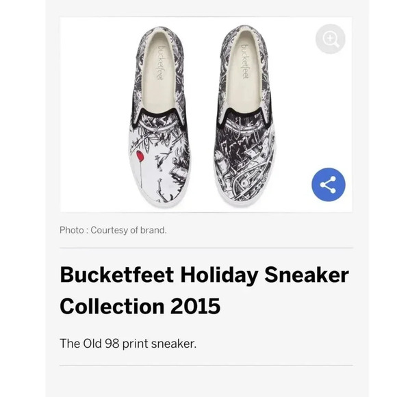 Bucket feet The Old 98 Print Slip On 2015 Holiday Collection Sneaker Women Sz 11 - Picture 6 of 11